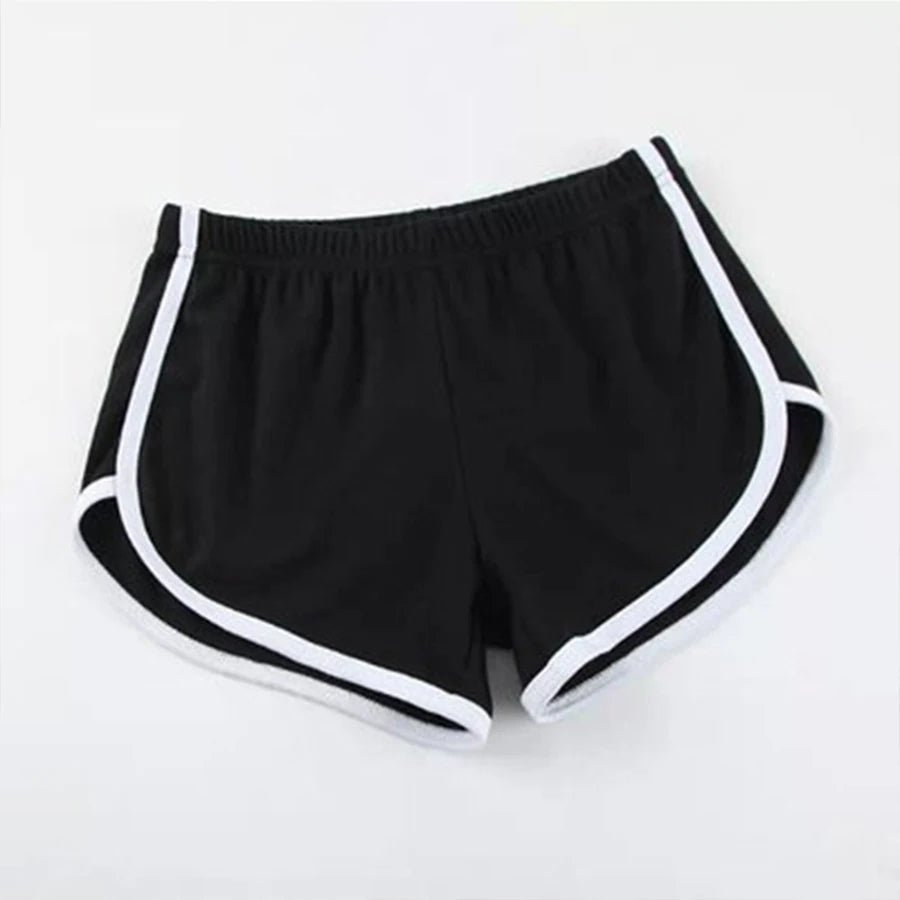 Stretch Waist High Waist Black White Shorts