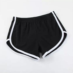 Collection of Stretch Waist High Waist Black White Shorts in a gallery layout