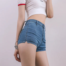 Collection of Mini High Waist Shorts in a gallery layout