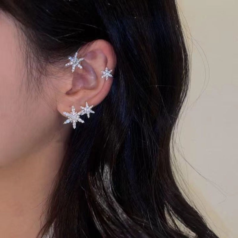 Collection of Shining Zircon Butterfly Ear Cuff Earrings for Women Girls in a gallery layout