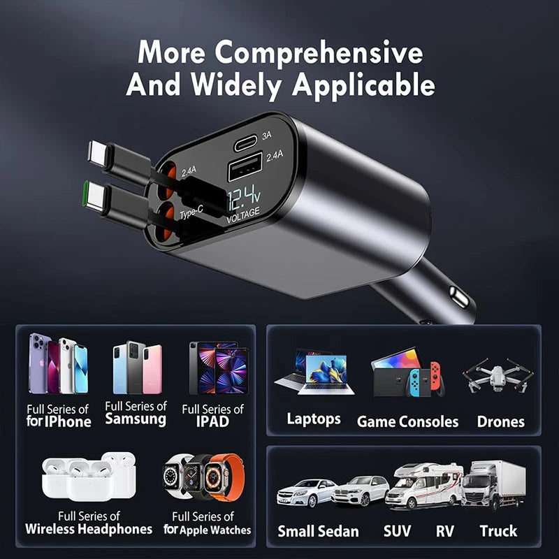 Car Fast Charger For IPhone Samsung