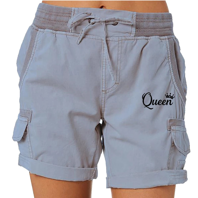 Collection of Queen Printed Women's Cargo Shorts in a gallery layout