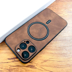 Collection of Luxury PU Leather Deer Case For iPhone 16 15 14 13 12 11 Pro Max Plus 15Pro 14Pro 13Pro ProMax For Magsafe Wireless Charge Cover in a gallery layout