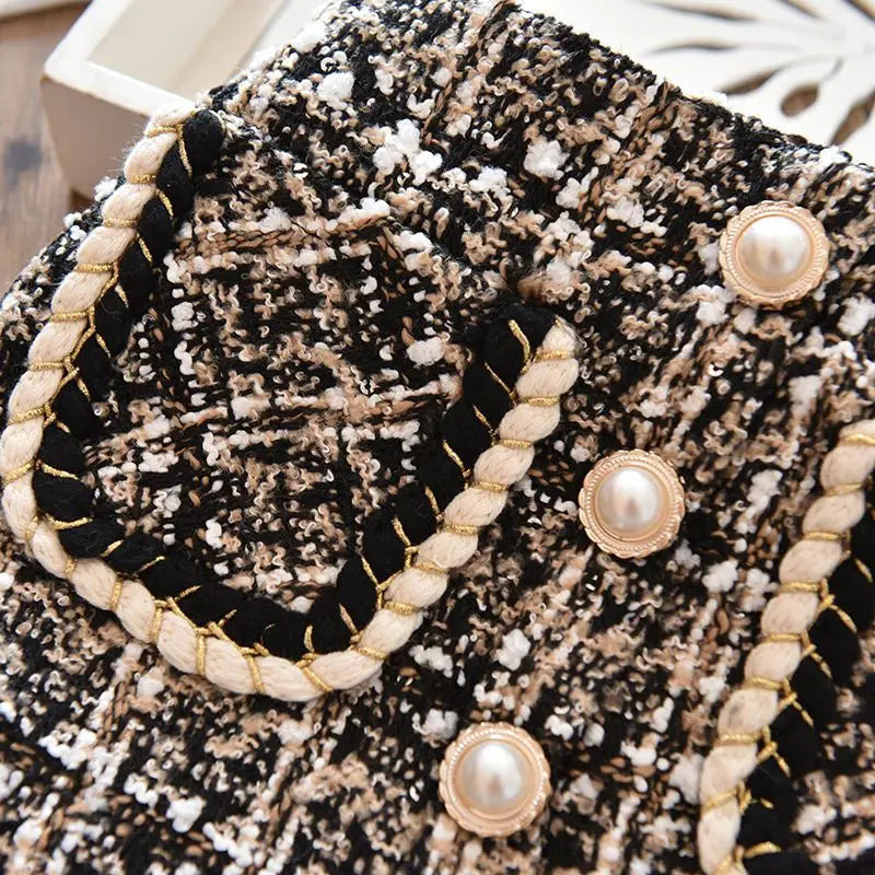 Collection of Girls woolen Plaid new half skirt in a gallery layout