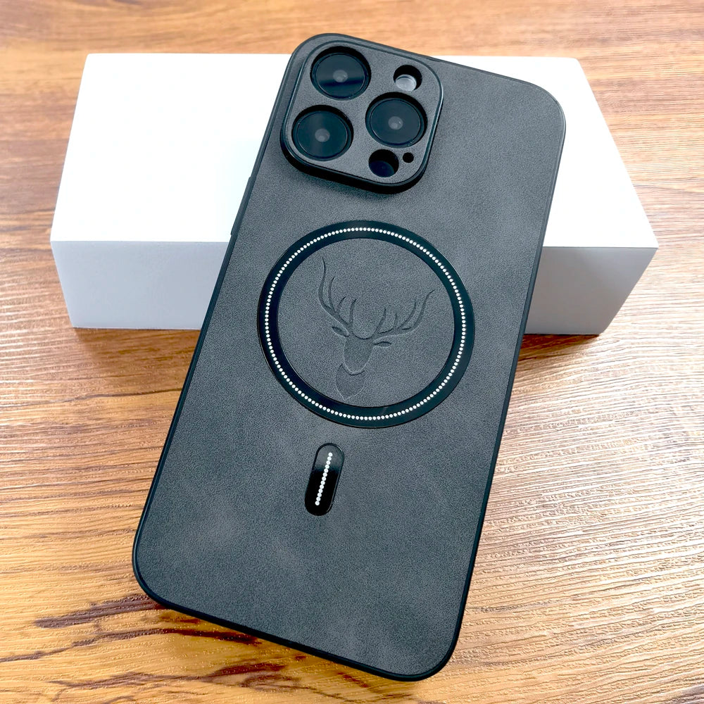 Collection of Luxury PU Leather Deer Case For iPhone 16 15 14 13 12 11 Pro Max Plus 15Pro 14Pro 13Pro ProMax For Magsafe Wireless Charge Cover in a gallery layout