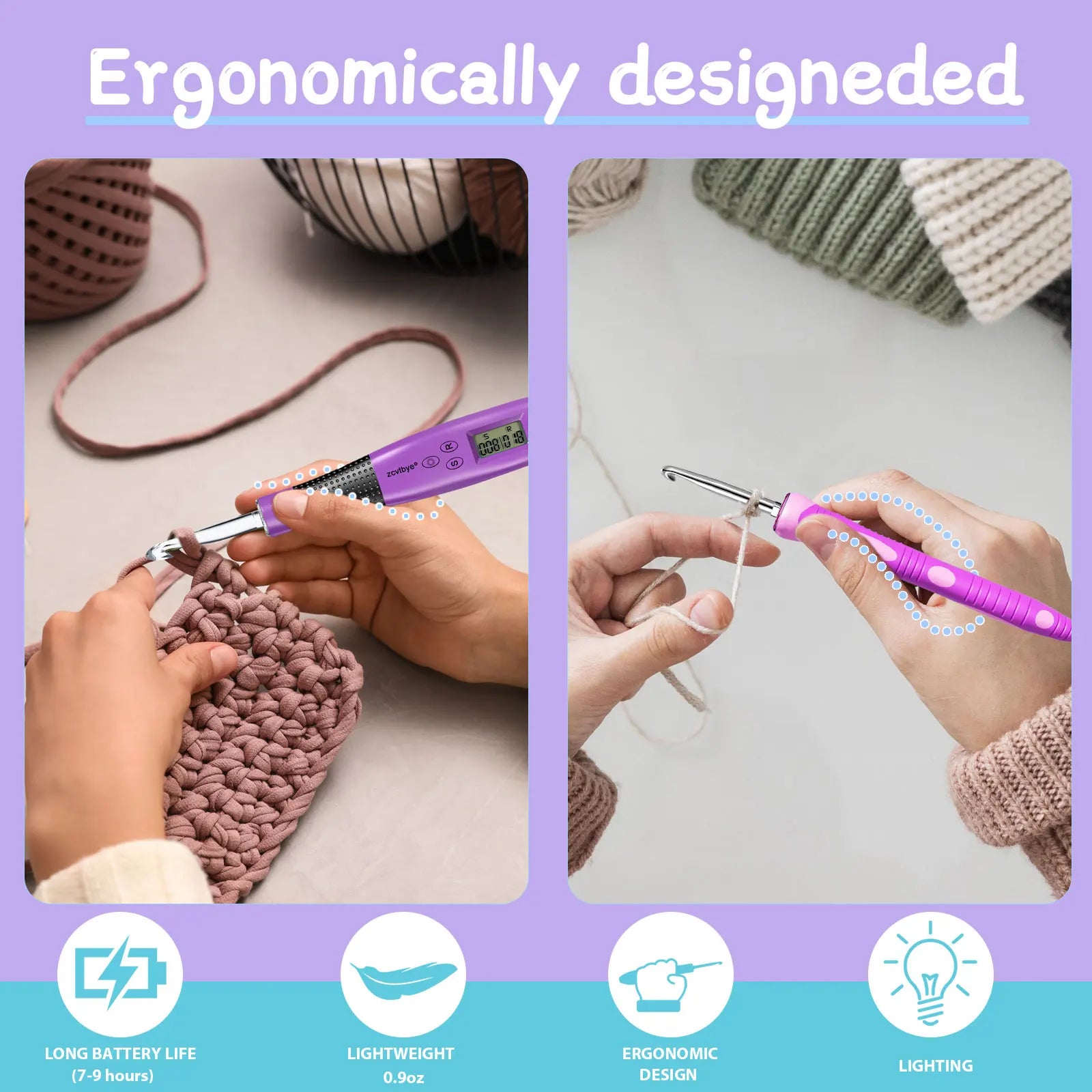 Collection of 24pcs Crochet Hook Set in a gallery layout