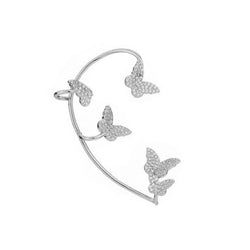 Collection of Shining Zircon Butterfly Ear Cuff Earrings for Women Girls in a gallery layout