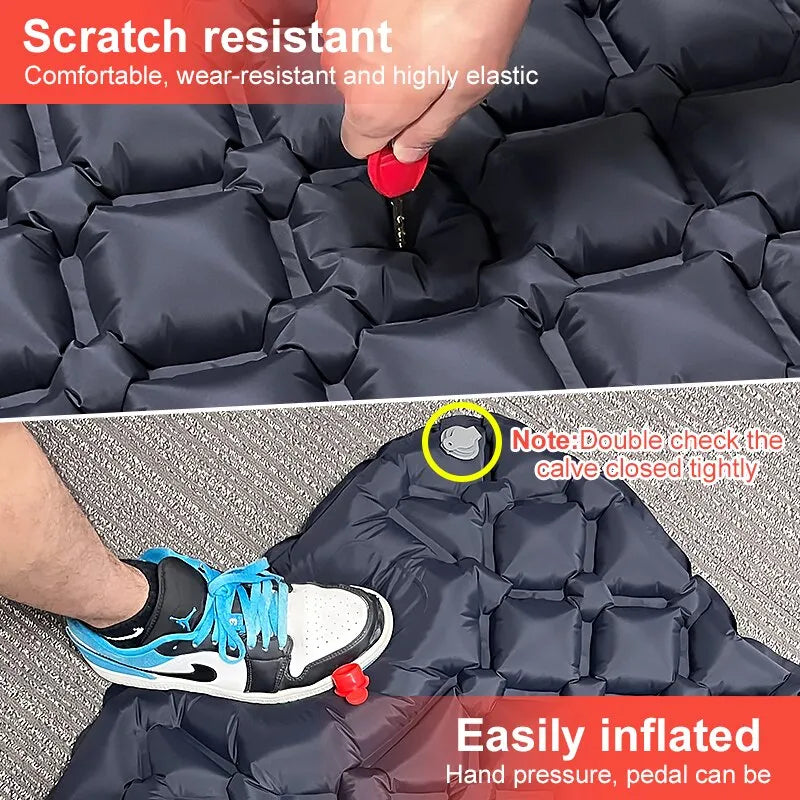 Collection of Outdoor Camping Inflatable Mattress Sleeping Pad in a gallery layout