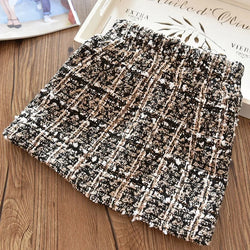 Collection of Girls woolen Plaid new half skirt in a gallery layout