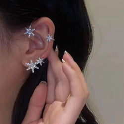 Collection of Shining Zircon Butterfly Ear Cuff Earrings for Women Girls in a gallery layout