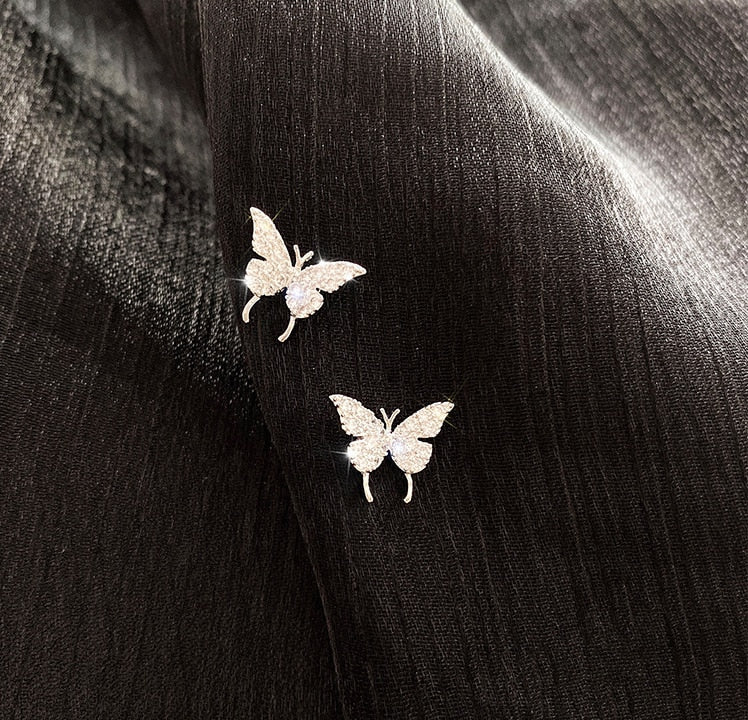 Collection of Shining Zircon Butterfly Ear Cuff Earrings for Women Girls in a gallery layout