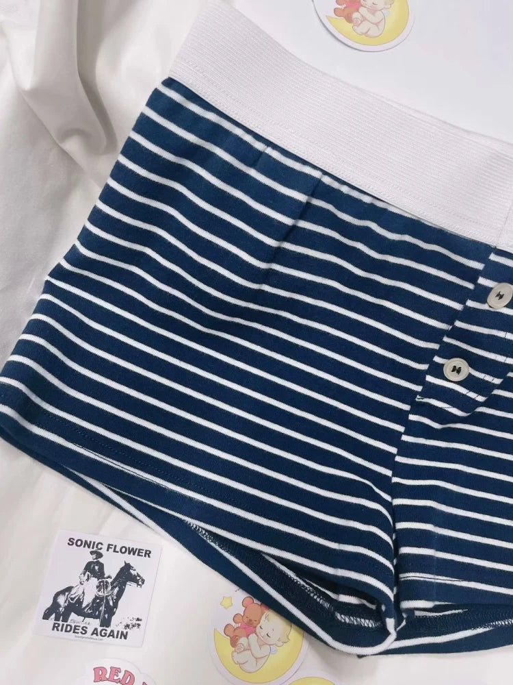 Soft Cotton Front Buttons Shorts