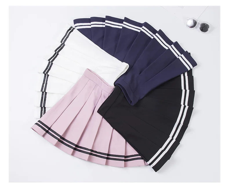 Collection of High Waist Elastic Women's Skirts in a gallery layout