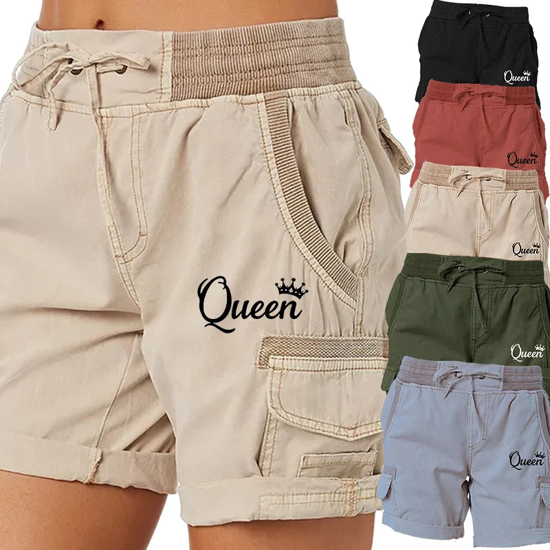 Queen Printed Women's Cargo Shorts