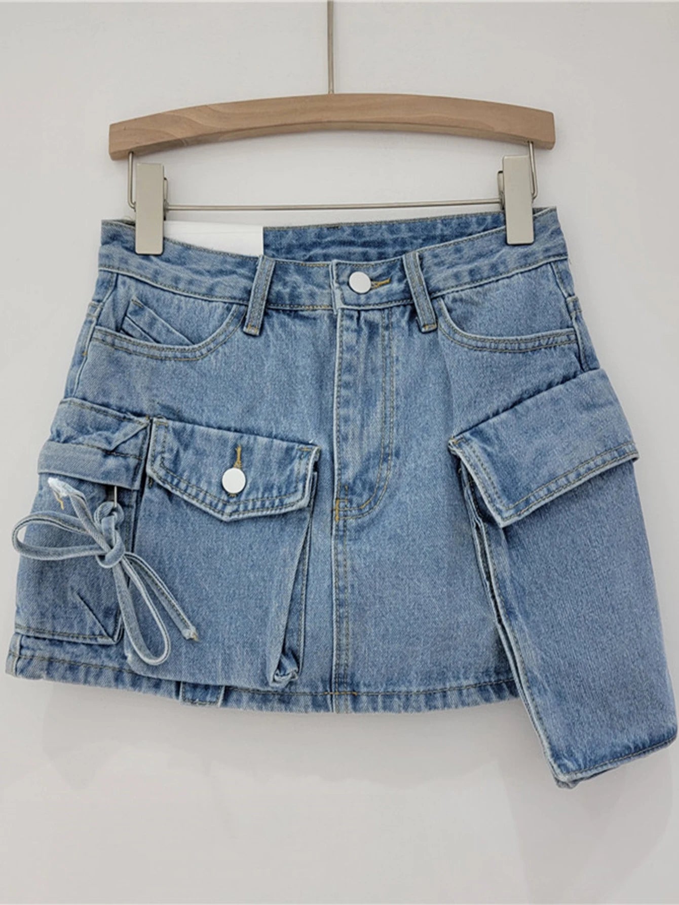 Collection of high waist Denim short skirt summer fashion in a gallery layout
