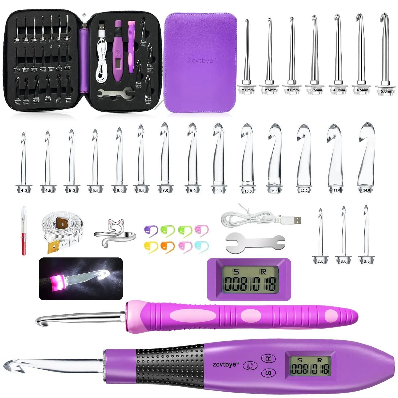 24pcs Crochet Hook Set