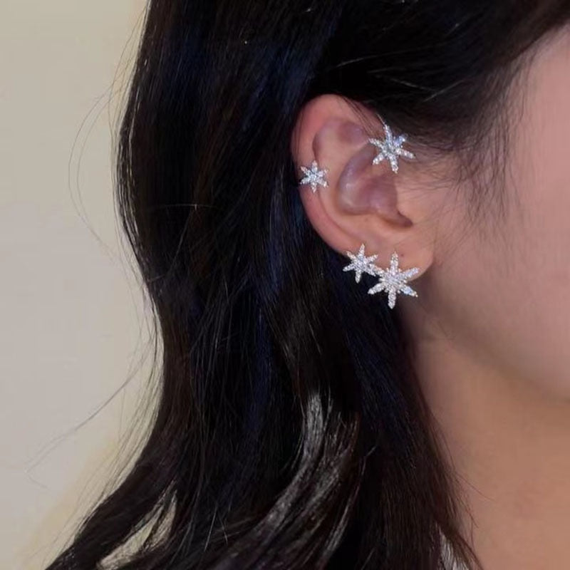 Shining Zircon Butterfly Ear Cuff Earrings for Women Girls