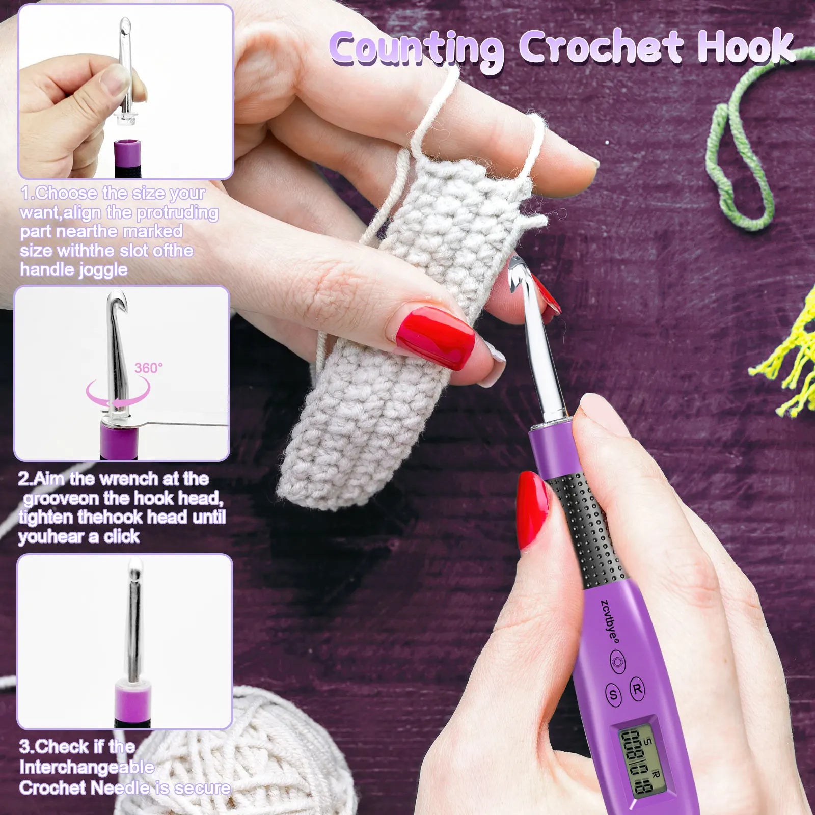 Collection of 24pcs Crochet Hook Set in a gallery layout