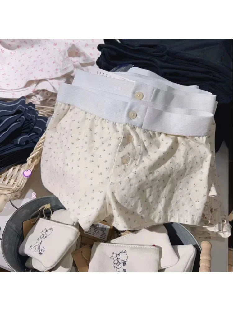 Soft Cotton Front Buttons Shorts