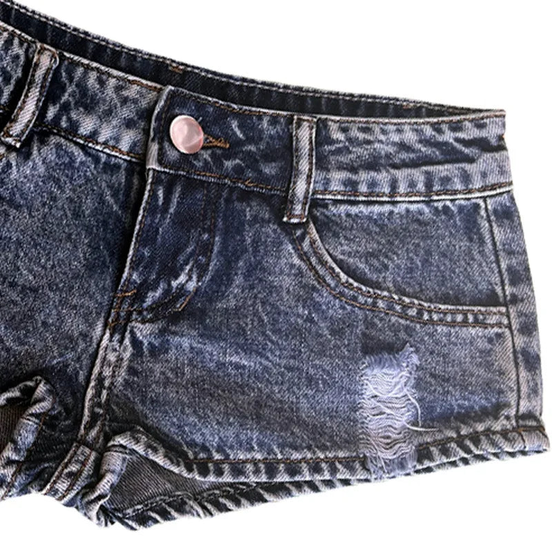 Collection of Low Waist Jeans Short Shorts in a gallery layout