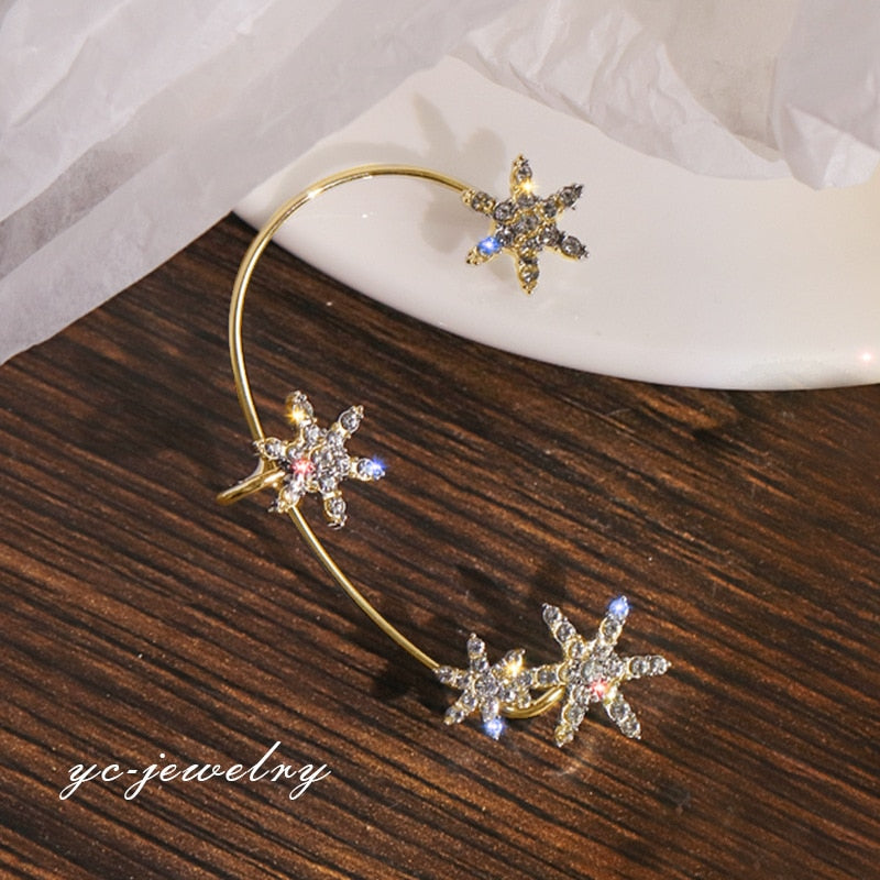Shining Zircon Butterfly Ear Cuff Earrings for Women Girls