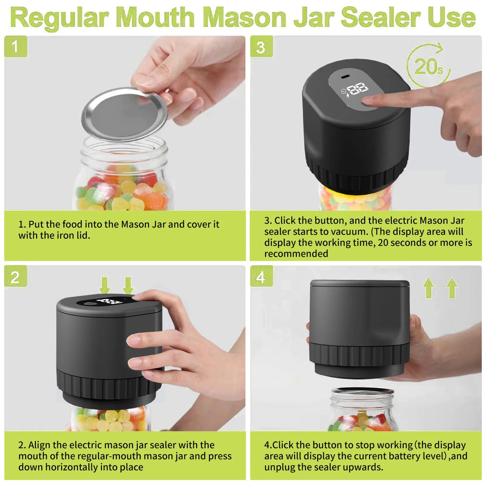 Electric Jar Vacuum Sealer Kit