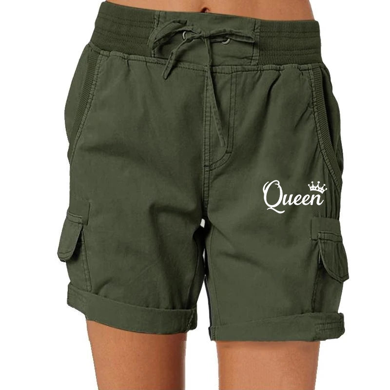 Collection of Queen Printed Women's Cargo Shorts in a gallery layout