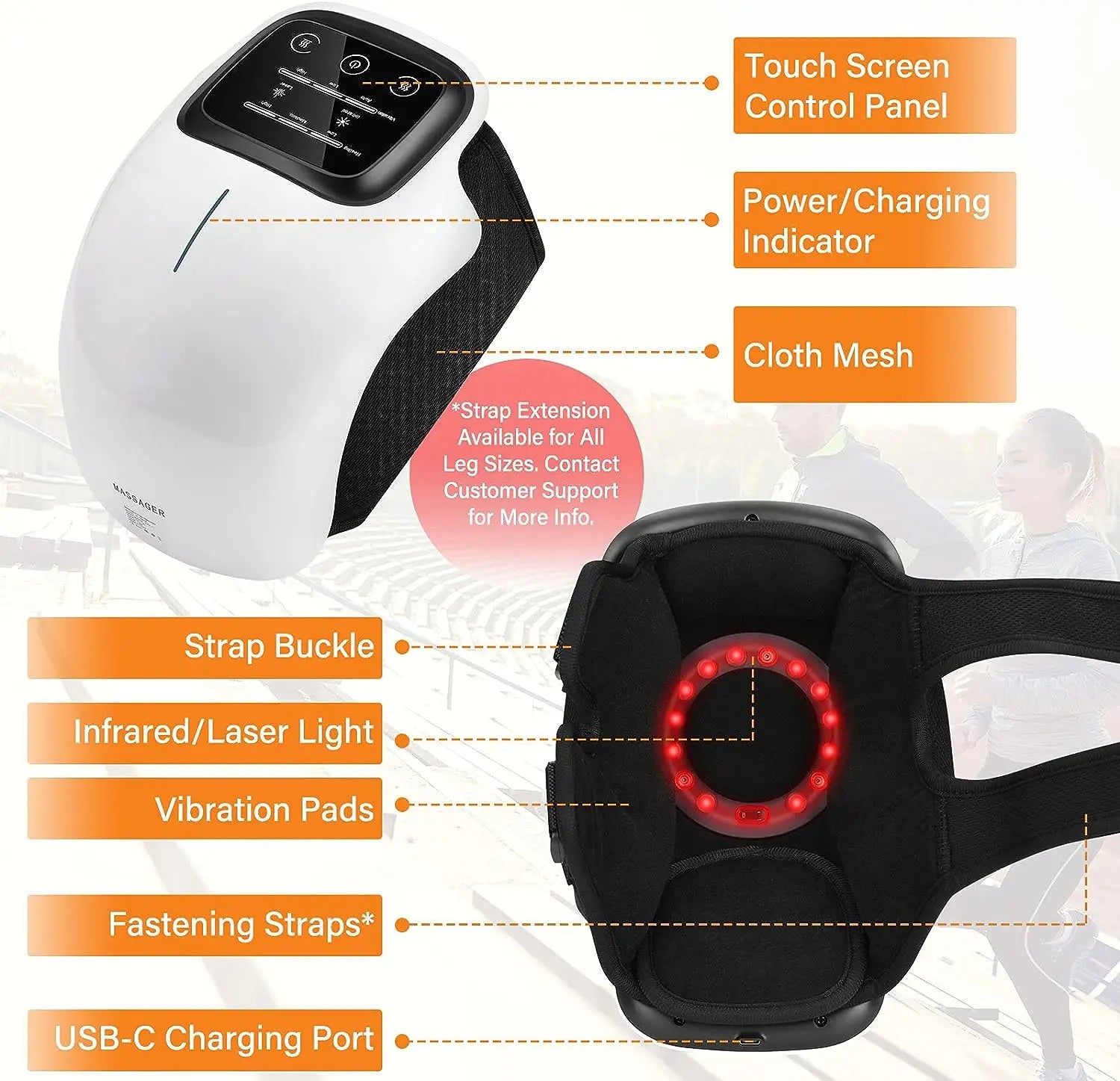 Collection of Knee Massager Infrared Heat and Vibration Knee Pain Relie in a gallery layout