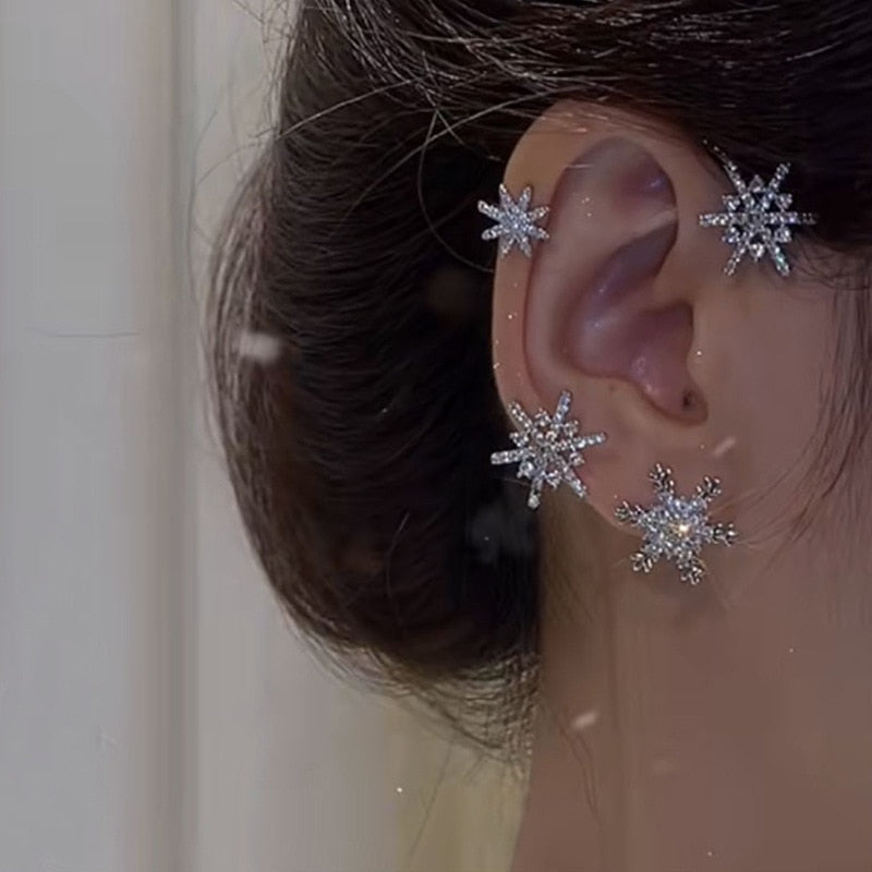 Shining Zircon Butterfly Ear Cuff Earrings for Women Girls