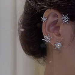 Collection of Shining Zircon Butterfly Ear Cuff Earrings for Women Girls in a gallery layout