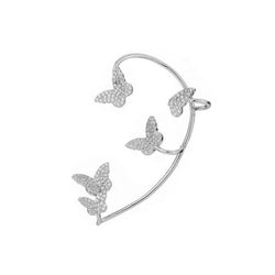 Collection of Shining Zircon Butterfly Ear Cuff Earrings for Women Girls in a gallery layout