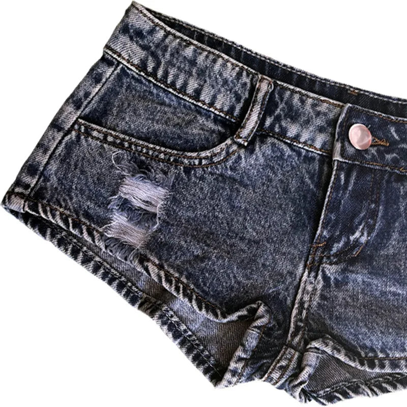 Collection of Low Waist Jeans Short Shorts in a gallery layout
