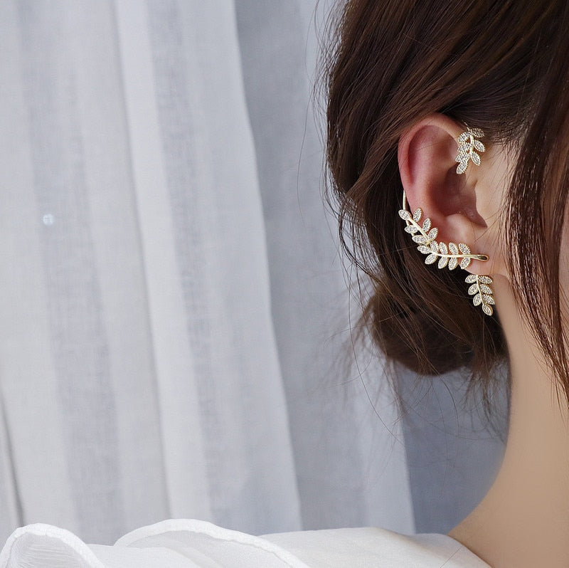Shining Zircon Butterfly Ear Cuff Earrings for Women Girls