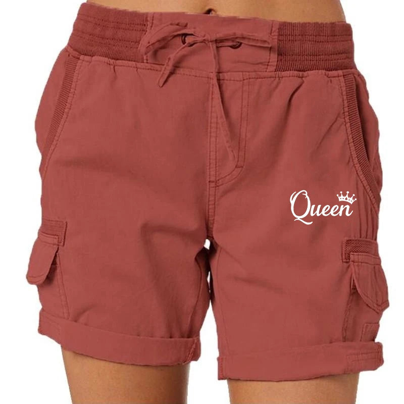 Collection of Queen Printed Women's Cargo Shorts in a gallery layout