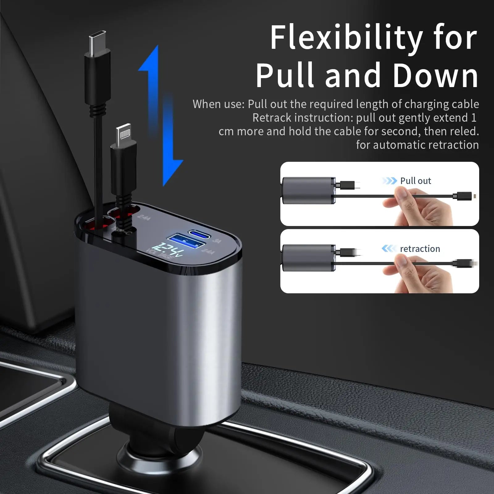 Car Fast Charger For IPhone Samsung