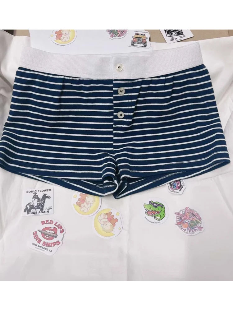 Soft Cotton Front Buttons Shorts