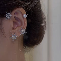 Collection of Shining Zircon Butterfly Ear Cuff Earrings for Women Girls in a gallery layout