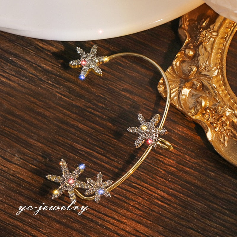 Shining Zircon Butterfly Ear Cuff Earrings for Women Girls