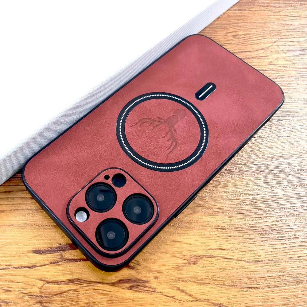Collection of Luxury PU Leather Deer Case For iPhone 16 15 14 13 12 11 Pro Max Plus 15Pro 14Pro 13Pro ProMax For Magsafe Wireless Charge Cover in a gallery layout