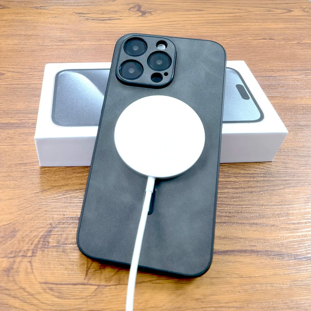 Collection of Luxury PU Leather Deer Case For iPhone 16 15 14 13 12 11 Pro Max Plus 15Pro 14Pro 13Pro ProMax For Magsafe Wireless Charge Cover in a gallery layout