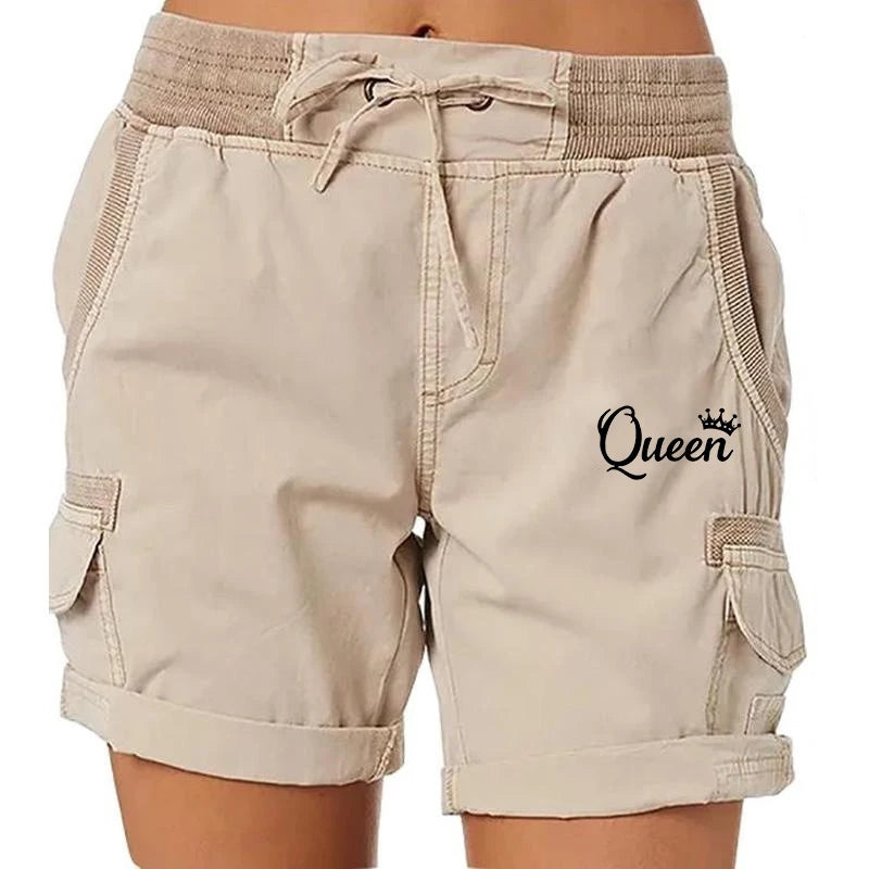 Collection of Queen Printed Women's Cargo Shorts in a gallery layout