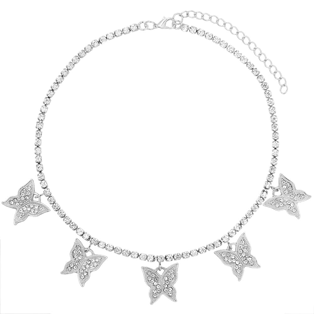 Collection of Shimmery Butterfly Choker Necklace in a gallery layout