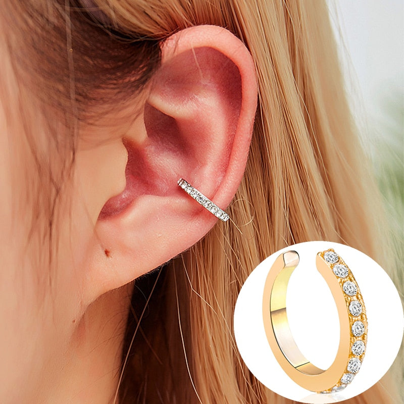 Collection of Fashion Exquisite Rhinestone Decor Ear Cuff earring for Woman in a gallery layout