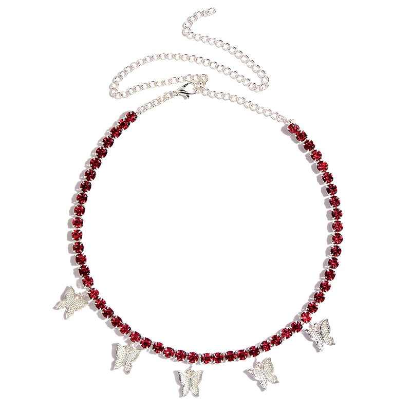 Collection of Shimmery Butterfly Choker Necklace in a gallery layout