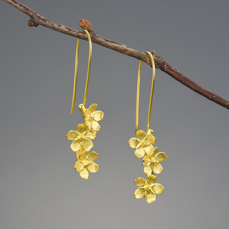 Collection of Wedding Fresh Elegant Flower Dangle Earrings in a gallery layout