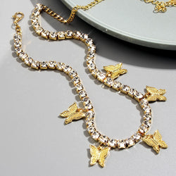 Collection of Shimmery Butterfly Choker Necklace in a gallery layout