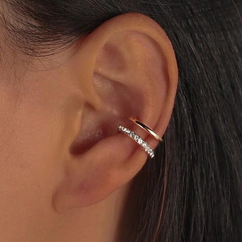 Collection of Fashion Exquisite Rhinestone Decor Ear Cuff earring for Woman in a gallery layout