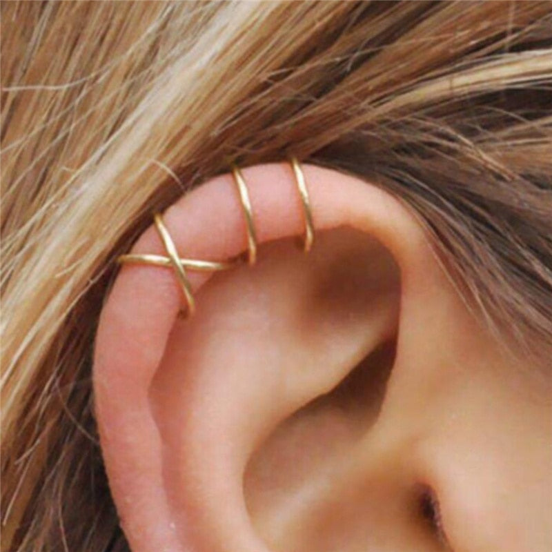 Collection of Fashion Exquisite Rhinestone Decor Ear Cuff earring for Woman in a gallery layout