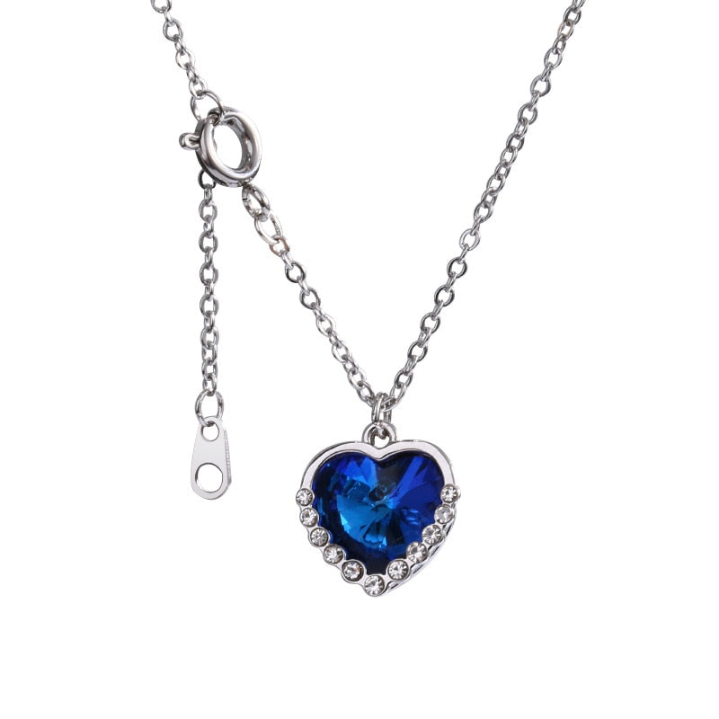 Collection of BlueDiamond-Titanic Heart of Ocean Blue Heart Pendant in a gallery layout