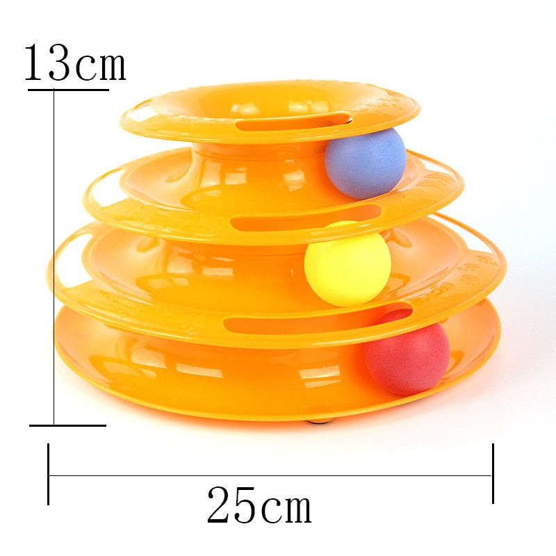 Collection of Three Levels Pet Cat Toy Tower in a gallery layout